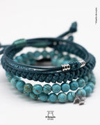 Set de Pulseras para Hombres Turquesa Natural