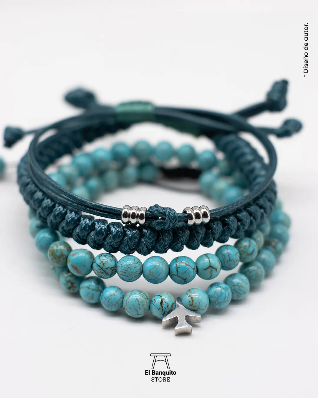Set de Pulseras para Hombres Turquesa Natural