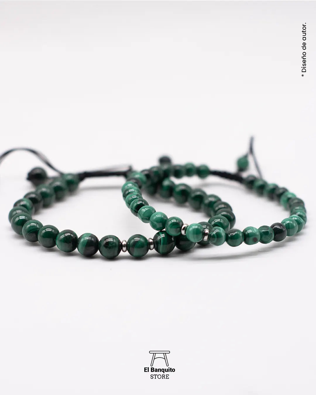 Set de Pulseras de Pareja con Malaquita Natural