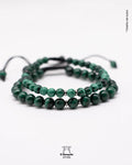 Set de Pulseras de Pareja con Malaquita Natural