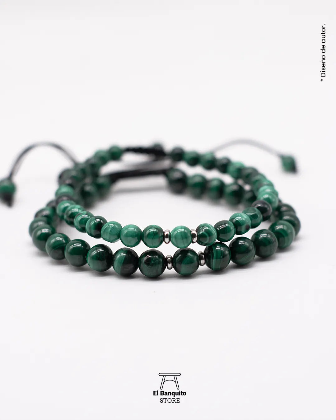 Set de Pulseras de Pareja con Malaquita Natural