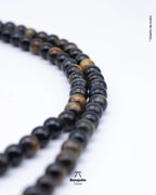 Japa Mala de Ojo de Halcón y Ojo de Tigre Matte | Hecho a Mano