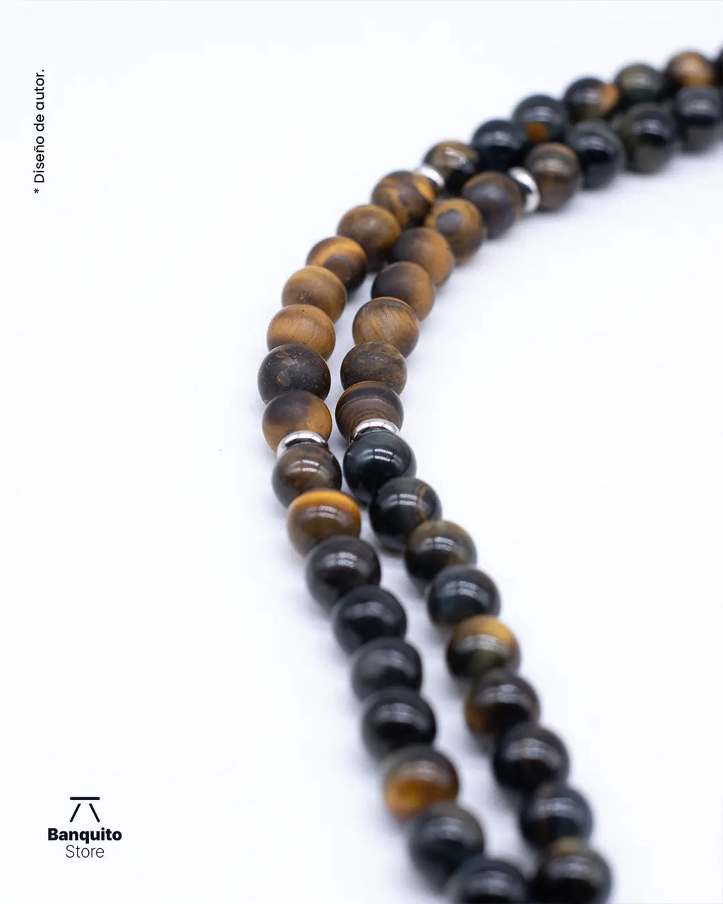 Japa Mala de Ojo de Halcón y Ojo de Tigre Matte | Hecho a Mano
