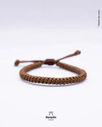 Pulsera de Cordón Café con Nudo Tibetano | Joyería Artesanal