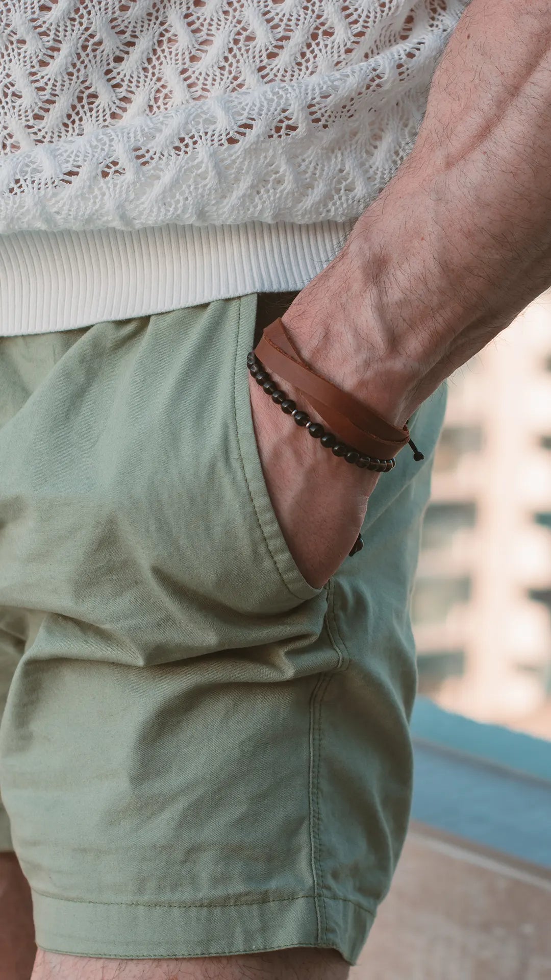 Pulsera de Cuarzo Ahumado para Hombre