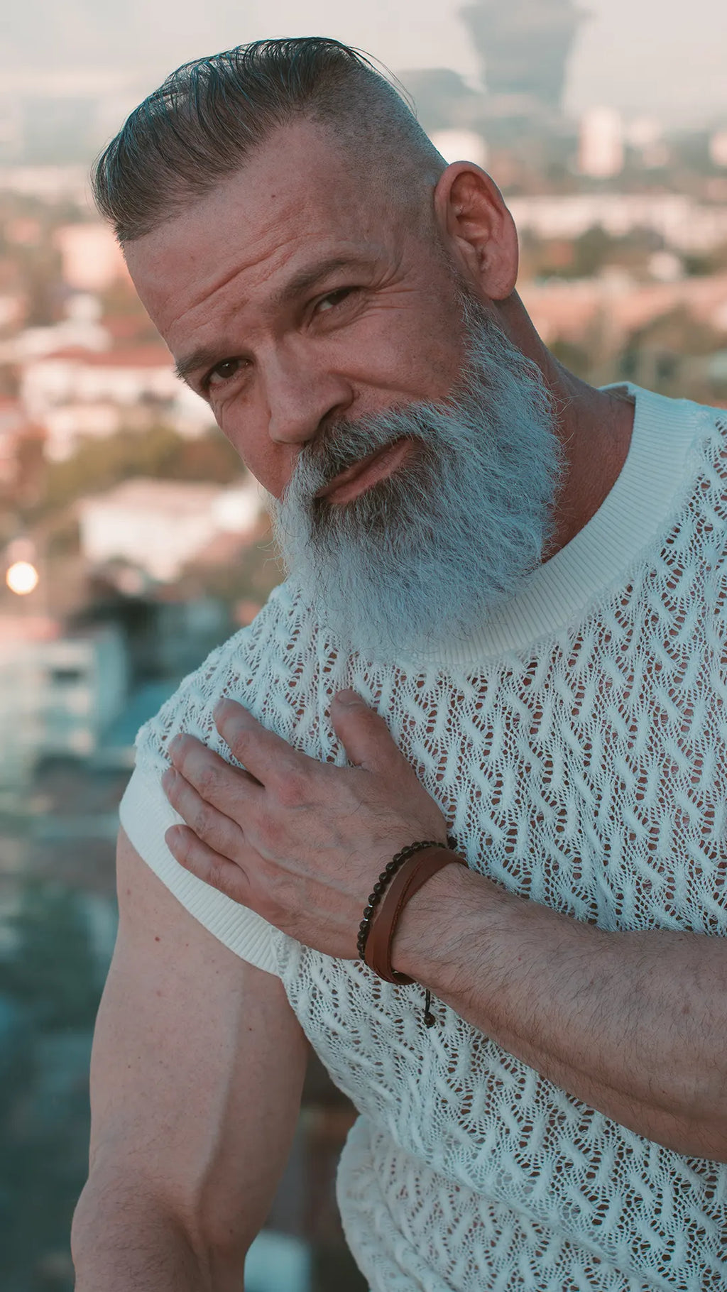 Pulsera de Cuarzo Ahumado para Hombre