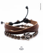 Pulsera de Cuarzo Ahumado para Hombre