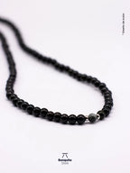 Collar Ónix y Ojo de Halcón Gris Hombre – Piedra Natural