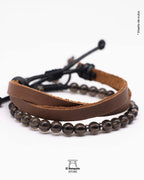 Pulsera de Cuarzo Ahumado para Hombre
