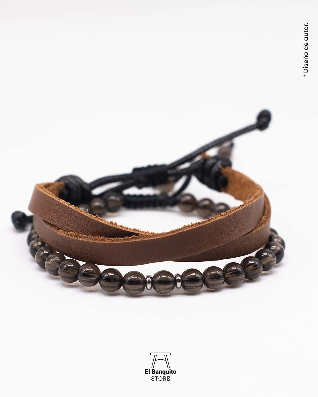 Pulsera de Cuarzo Ahumado para Hombre