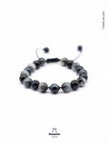 Pulsera Ojo de Halcón Gris y Azul 8mm