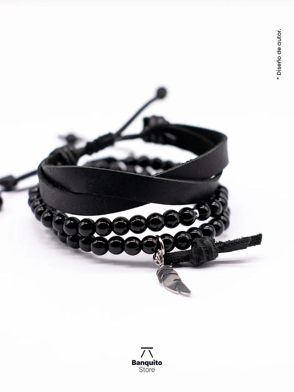 Pulsera Turmalina Negra Para Hombre