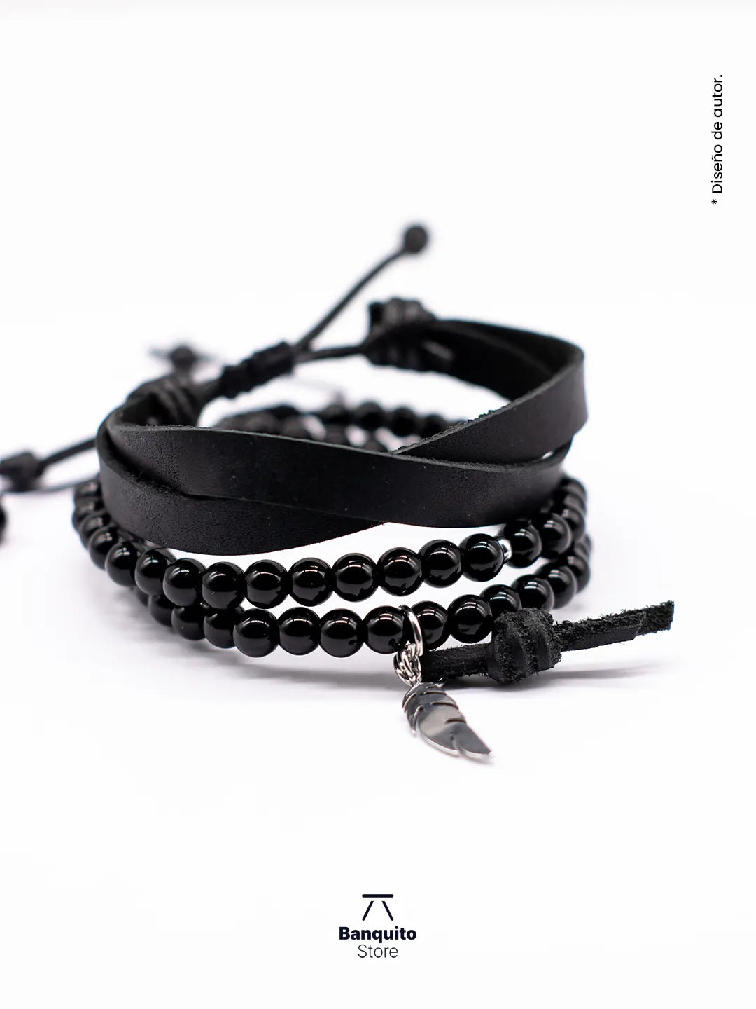 Pulsera Turmalina Negra Para Hombre