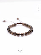 Pulsera de Cuarzo Ahumado Natural | Joyería Artesanal Hombre