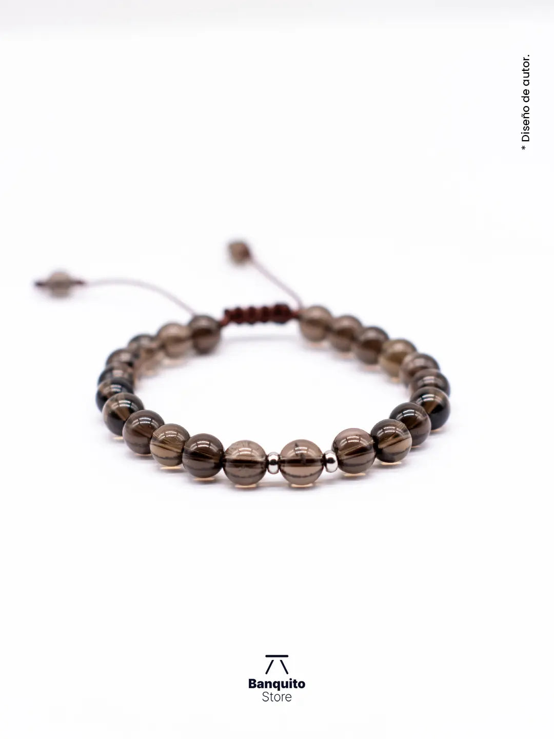 Pulsera de Cuarzo Ahumado Natural | Joyería Artesanal Hombre