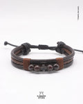 Pulsera de Cuero con Granate Natural