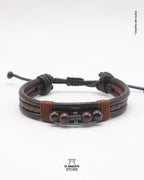 Pulsera de Cuero con Granate Natural