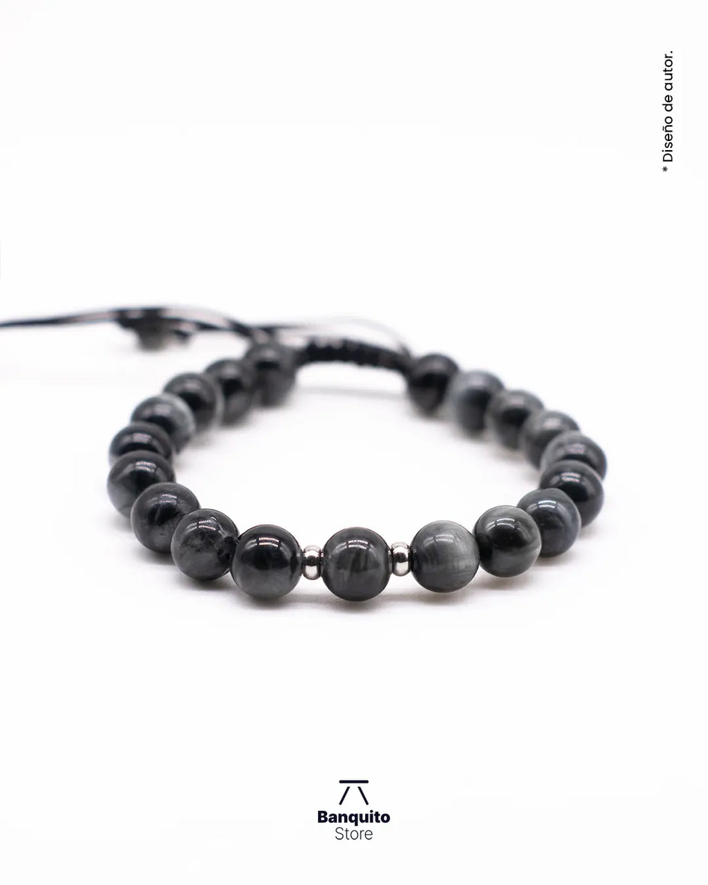 Pulsera Ojo de Halcón Gris 8mm