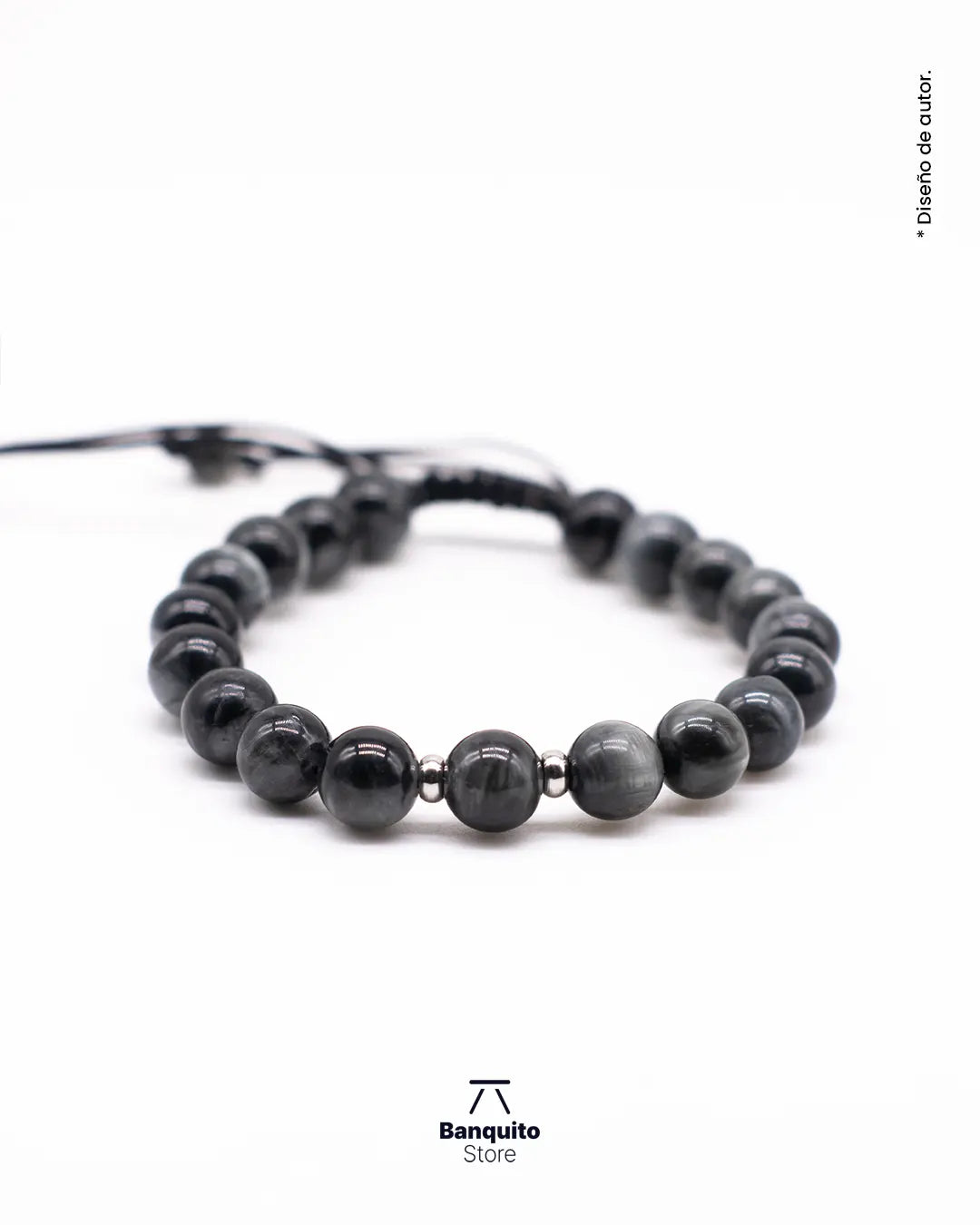 Pulsera Ojo de Halcón Gris 8mm