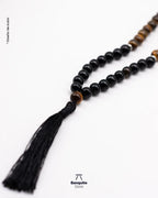 Collar Japa Mala de Ónix y Ojo de Tigre Natural 108 Cuentas