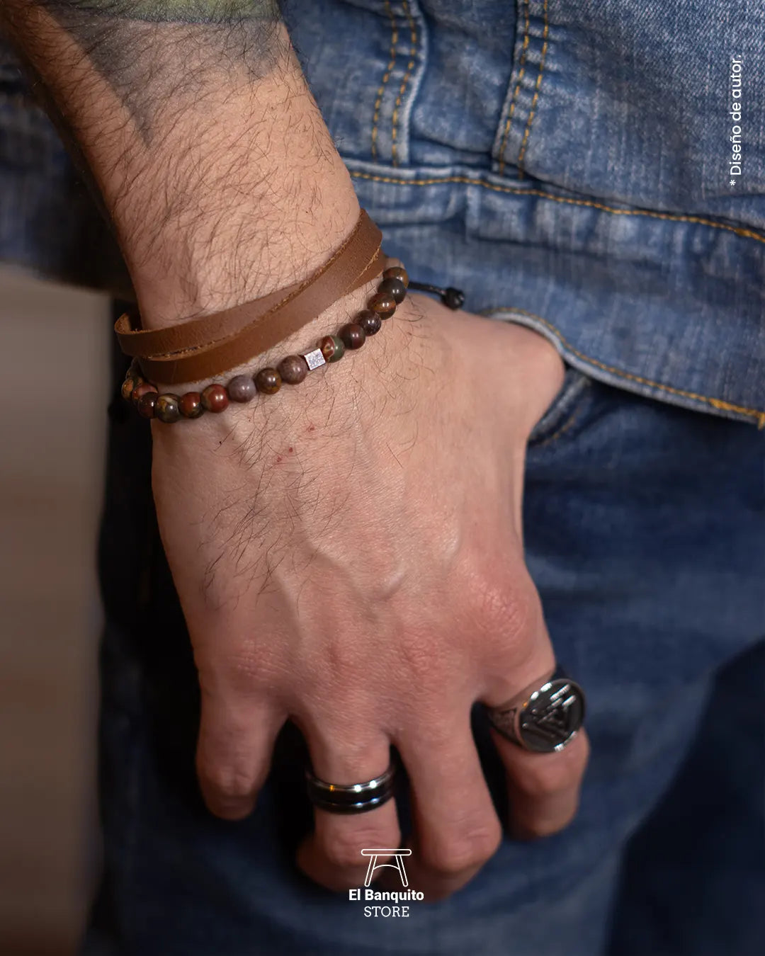 Pulsera Jaspe Picasso para Hombre