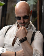 Pulsera Obsidiana Plateada