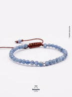 Pulsera de Cianita Natural 4mm con Plata 950