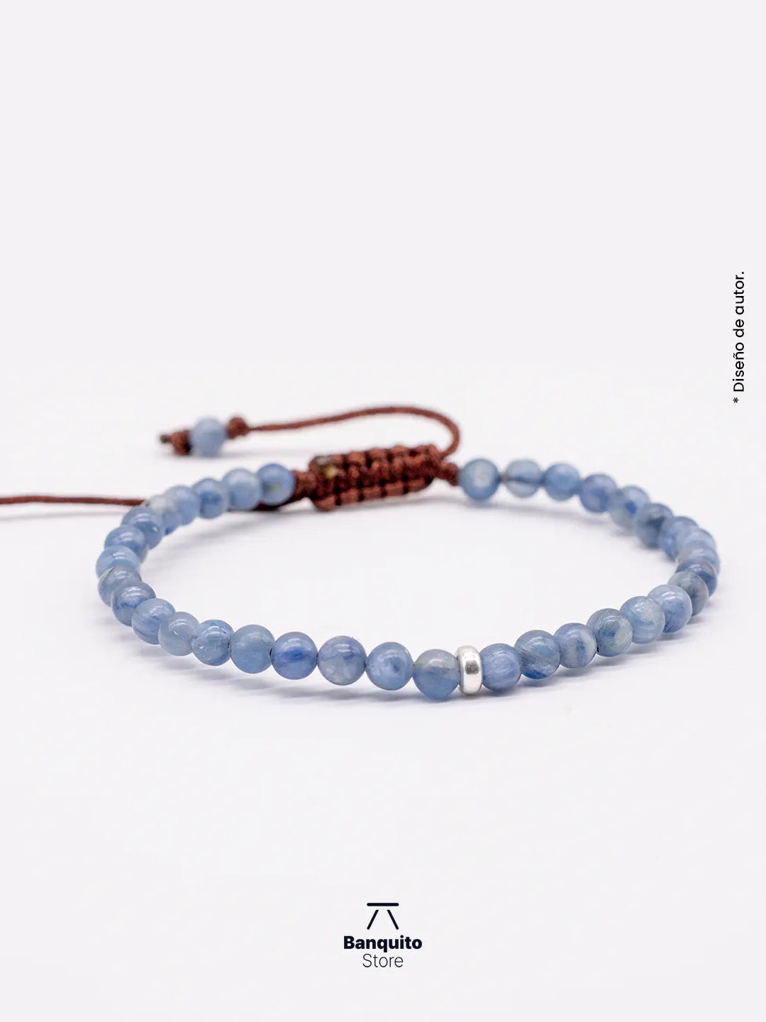 Pulsera de Cianita Natural 4mm con Plata 950