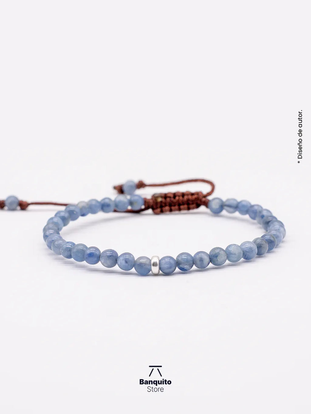 Pulsera de Cianita Natural 4mm con Plata 950
