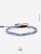 Pulsera de Cianita Natural 4mm con Plata 950