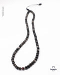 Collar masculino de obsidiana y granate | Hecho a mano en Chile