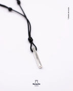 Colgante de Plata 950 Maciza Cilindro Hombre | Minimalista