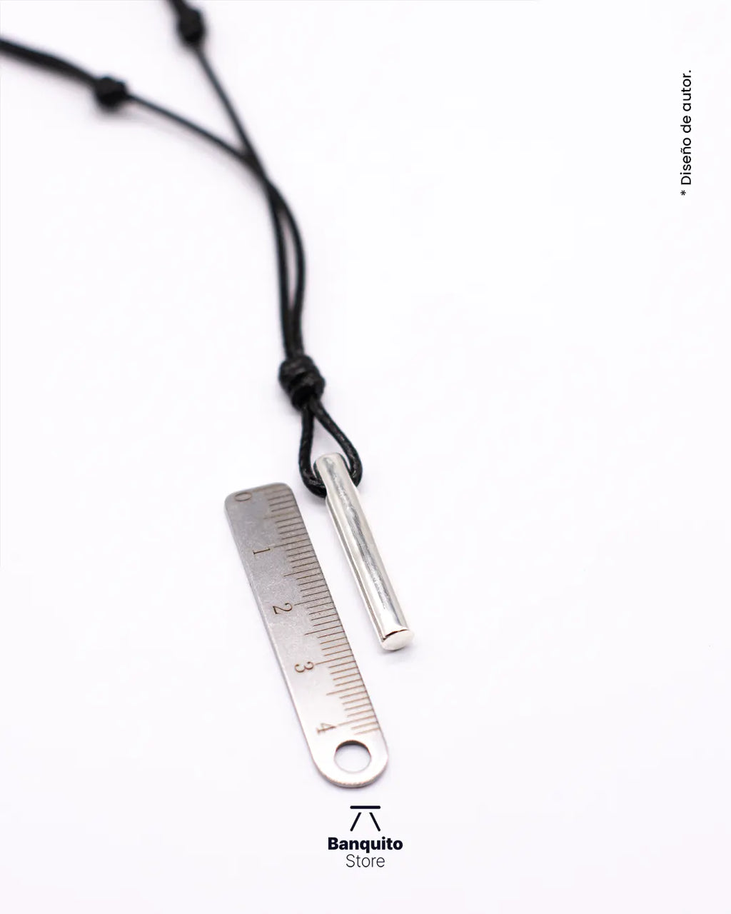 Colgante de Plata 950 Maciza Cilindro Hombre | Minimalista