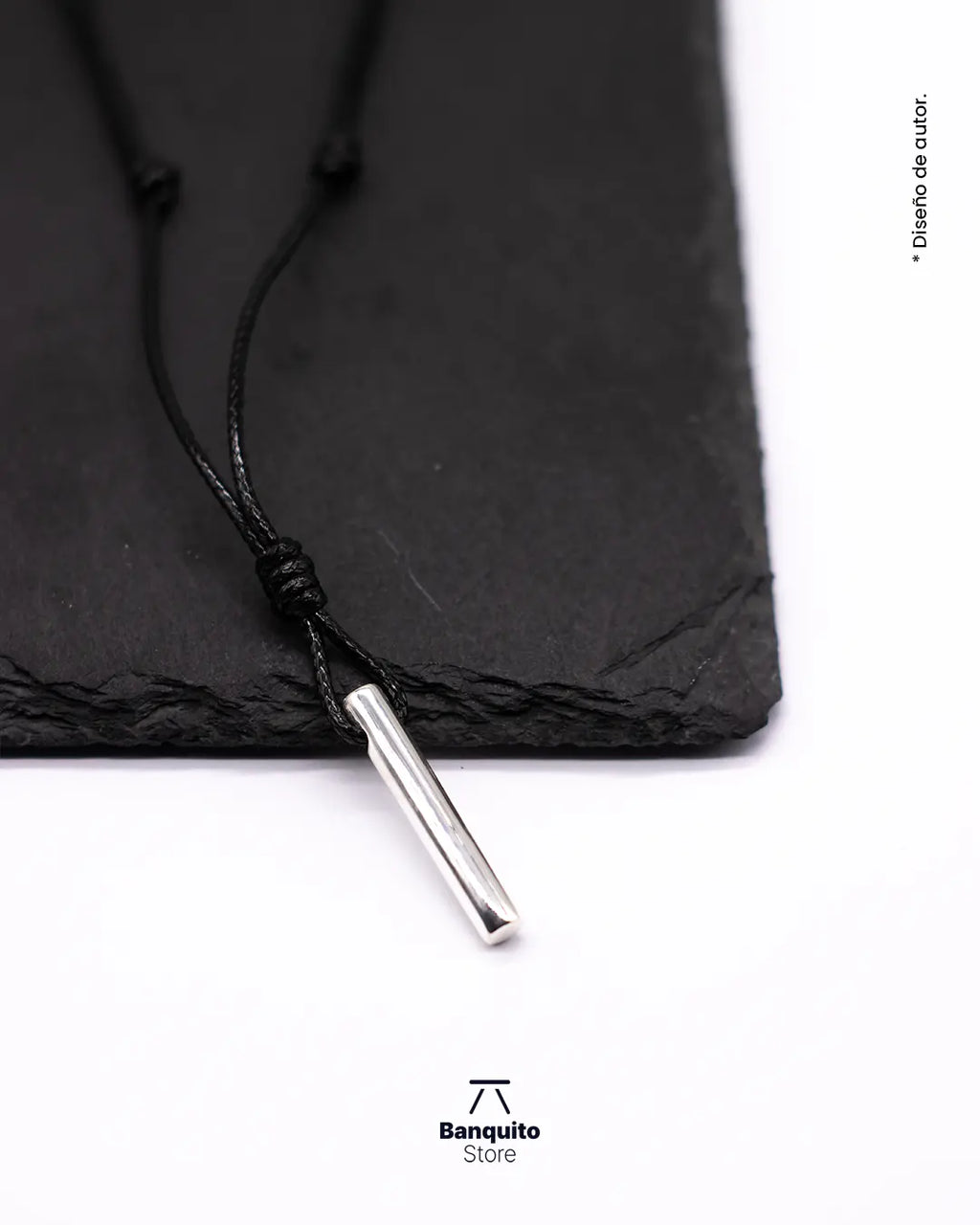 Colgante de Plata 950 Maciza Cilindro Hombre | Minimalista