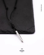 Colgante de Plata 950 Maciza Cilindro Hombre | Minimalista