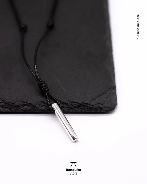 Colgante de Plata 950 Maciza Cilindro Hombre | Minimalista