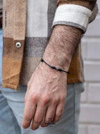 Pulsera de cordón minimalista con Plata 950