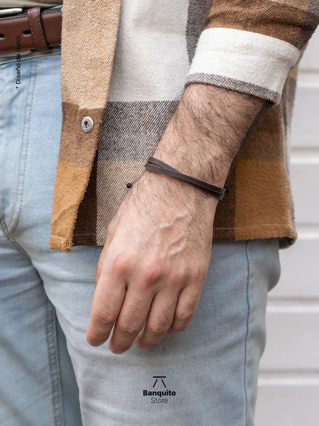 Pulsera de Cuero Café