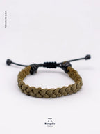 Pulsera de cuero trenzado plano