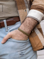 Pulsera de cuero trenzado plano