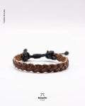 Pulsera de cuero trenzado plano