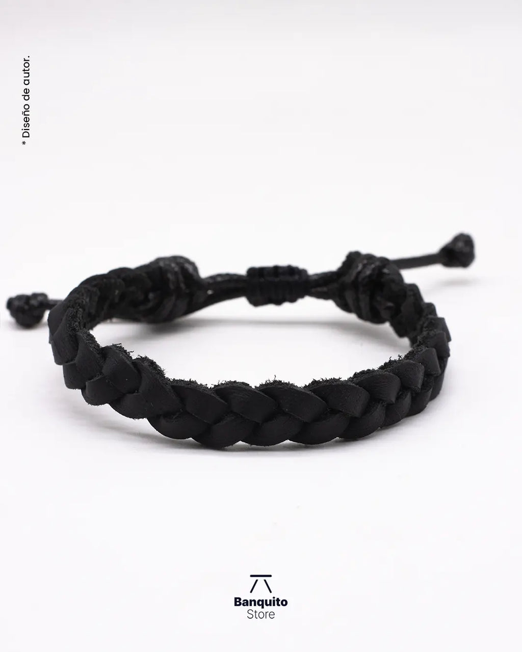 Pulsera de cuero trenzado plano