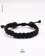Pulsera de cuero trenzado plano
