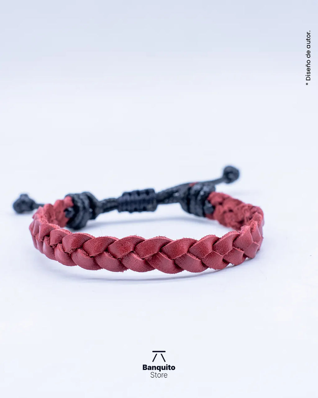 Pulsera de cuero trenzado plano