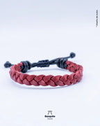 Pulsera de cuero trenzado plano