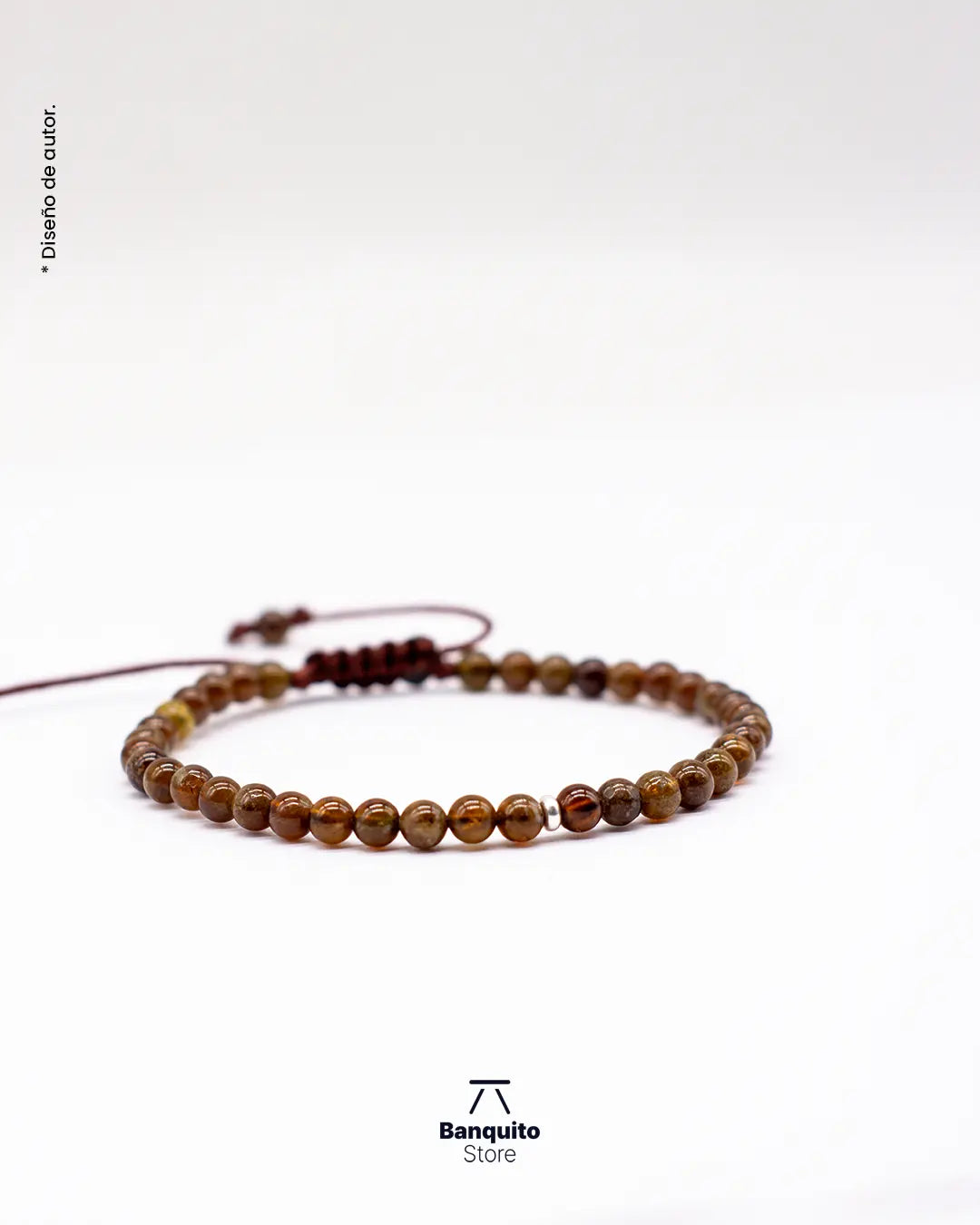 Pulsera de Granate Espesartina con Plata 950 para Hombre
