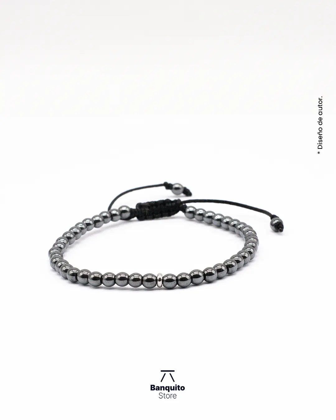 Pulsera Hematita 4mm Hombre Chile - Piedra Natural Ajustable