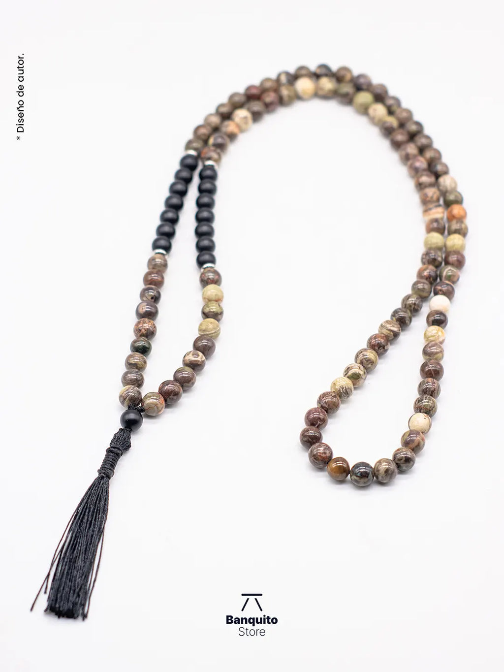 Japa Mala de Ágata Turca y Ónix Matte 108 Cuentas | Banquito Store