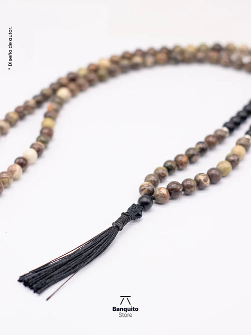 Japa Mala de Ágata Turca y Ónix Matte 108 Cuentas | Banquito Store