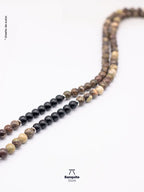 Japa Mala de Ágata Turca y Ónix Matte 108 Cuentas | Banquito Store